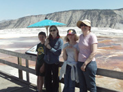 Family at Mammoth Hot Springs, Yellowstone