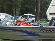 Timothy, boat at Lake Selmac, Holy Rovers