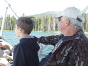 Timothy Driving Boat, Diamond Lake Oregon