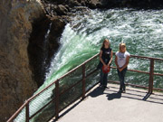 Michelle and friend Katie after hike to the top of Lower Yellowstone Falls