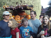 Family in front of Pumpkin Display, Disneyland