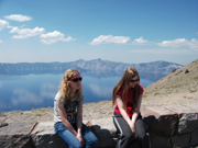 Michelle, Danielle at Crater Lake 2014